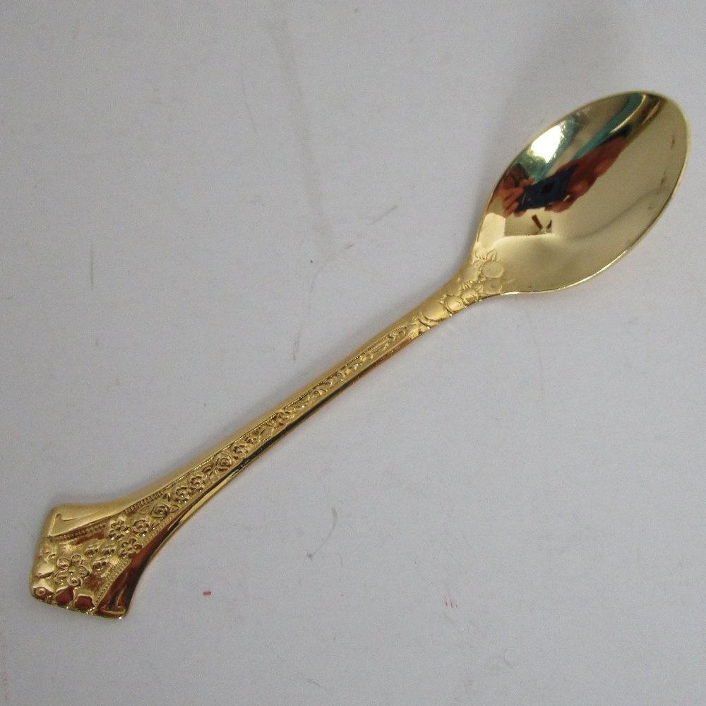 golden stainless steel demitasse spoon